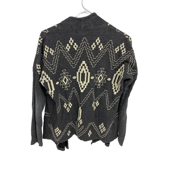 Lucky Bliss Gray Fully Embroidered Cardigan Sweater Size S - Picture 3 of 6